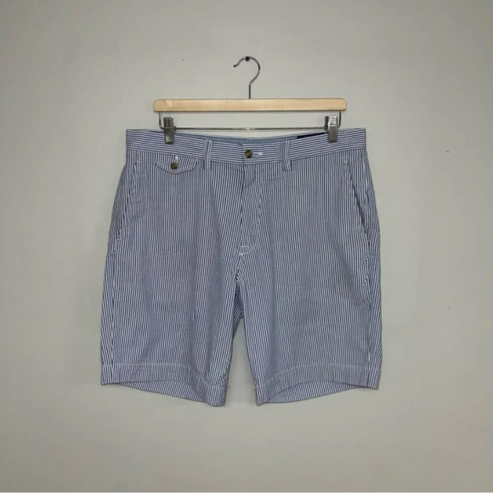 Polo Ralph Lauren Shorts Men’s 34 Blue & White Cotton Stretch Classic Fit